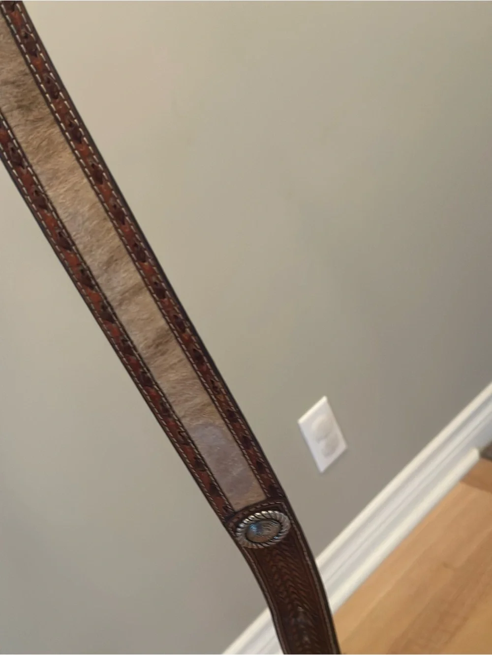 Men's Nocona Genunine Leather Calf Hair Belt size 38